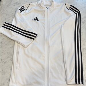 Adidas Adult, zip Aeroready Training Jacket, Size Small, white w/black